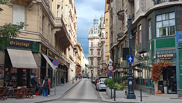 Town centre street scene, Budapest, Hungary