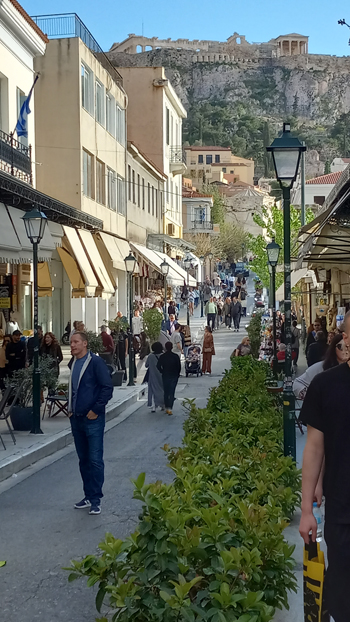 Acroplois overlooking Monastiraki street, Athens, Greece