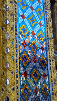 Detail of palace wall, Bangkok, Thailand