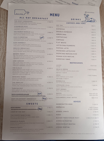 Deszka Menu