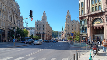 Elegant multi-street intersection, Budapest, Hungary