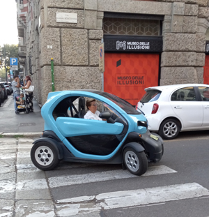 Renault electric city car, Milan, Italy. Photo by David Wineberg